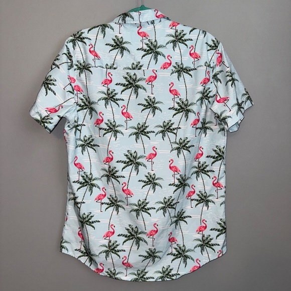 EUC Broken Threads Cabana Matching Swim Set Flamingo Palms Trunks Shirt Medium - Picture 6 of 10